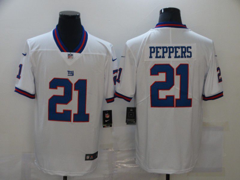 Men New York Giants #21 Peppers White Nike Limited Vapor Untouchable NFL Jerseys